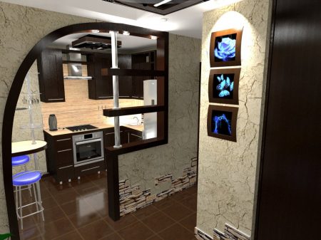 Дизайн коридора и кухни