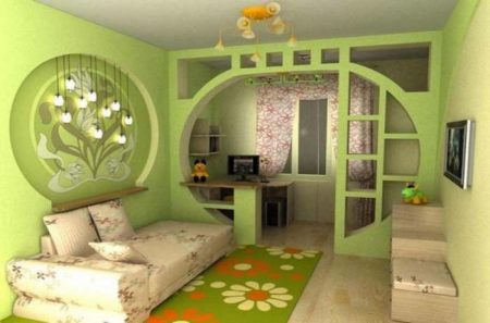 Дизайн комнаты в зеленых тонах