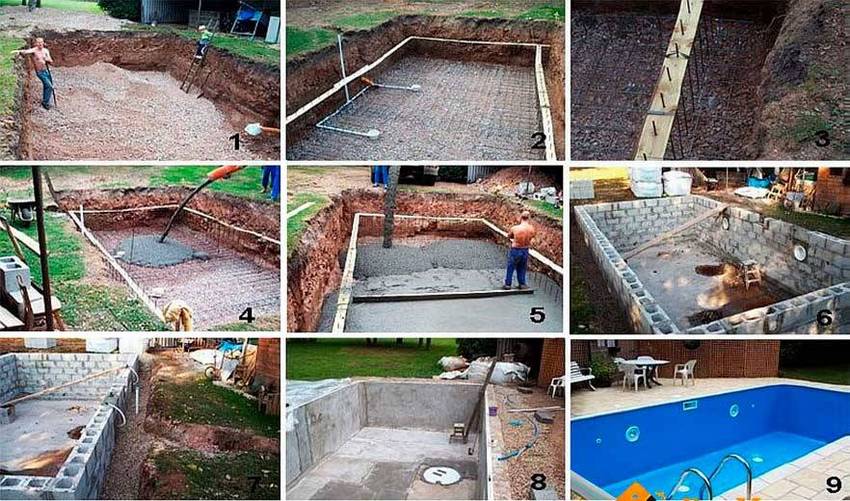 сделать бассейн из бетона своими руками