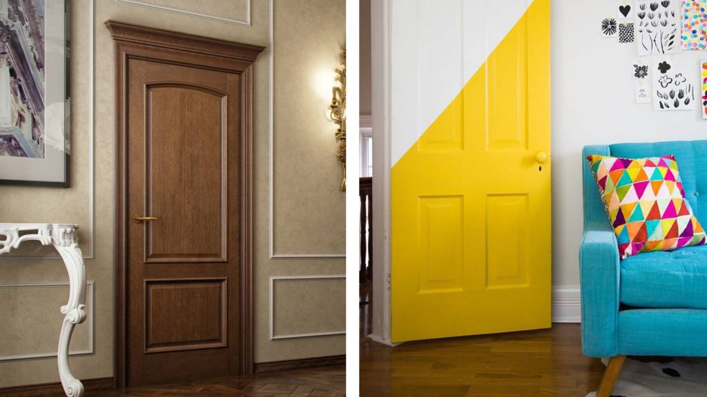 Двери 2017. Цветные двери в интерьере. Мазонитовые двери. Стильные межкомнатные двери. Выбор цвета межкомнатных дверей советы дизайнера.