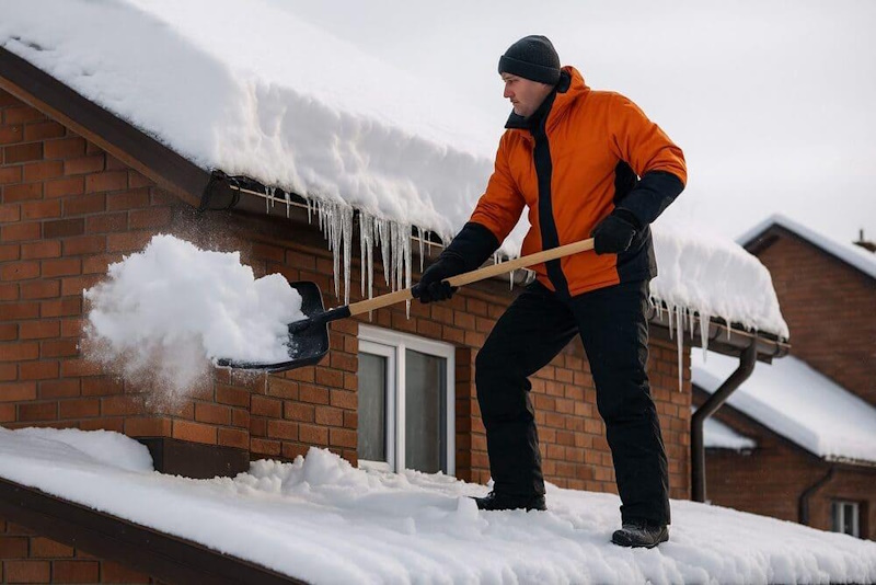 Уборка снега с крыш