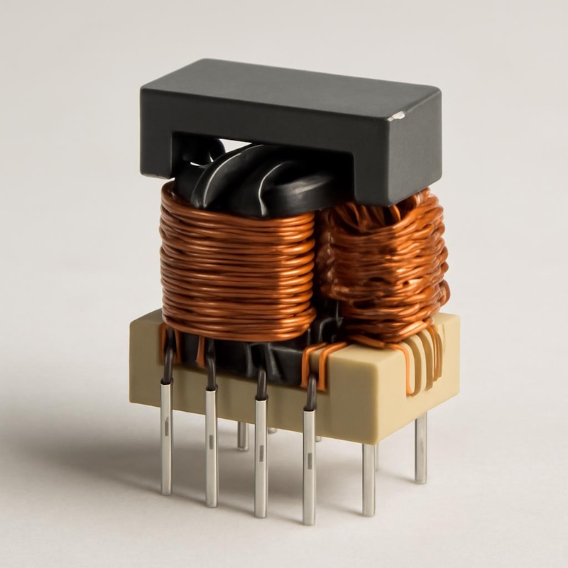 Структура импульсного трансформатора на ферритовом сердечнике